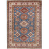 Tappeto Kazak Fine Pakistan Astratto Blu Rosso Crema Ocra 17