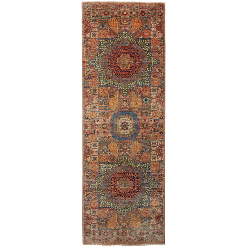 Tappeto Mamlouk Pakistan Astratto Arancione Terracotta Verde