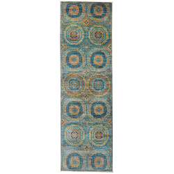 Tappeto Mamlouk Pakistan Astratto Blu Petrolio Blu Scuro Ara