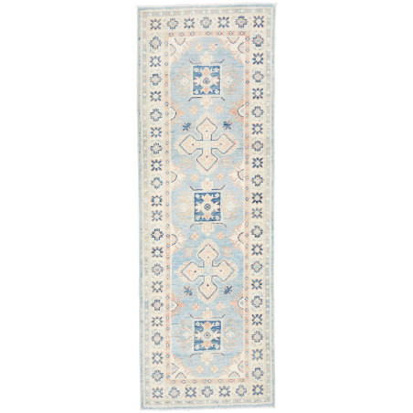 Tappeto Kazak Afghanistan Geometrico Azzurro Celeste Crema B