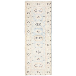 Tappeto Kazak Afghanistan Astratto Azzurro Cielo Crema Grigi