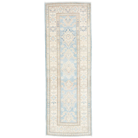 Tappeto Kazak Afghanistan Geometrico Azzurro Crema Beige 65x