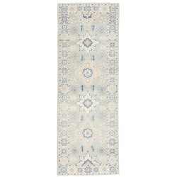Tappeto Kazak Afghanistan Astratto Verde Acqua Crema Rosa An