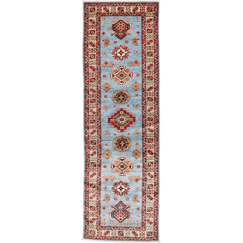 Tappeto Kazak Fine Pakistan Floreale Azzurro Cielo Terracott