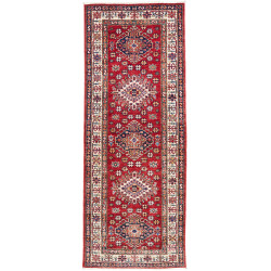 Tappeto Kazak Fine Pakistan Astratto Rosso Rubino Blu Notte