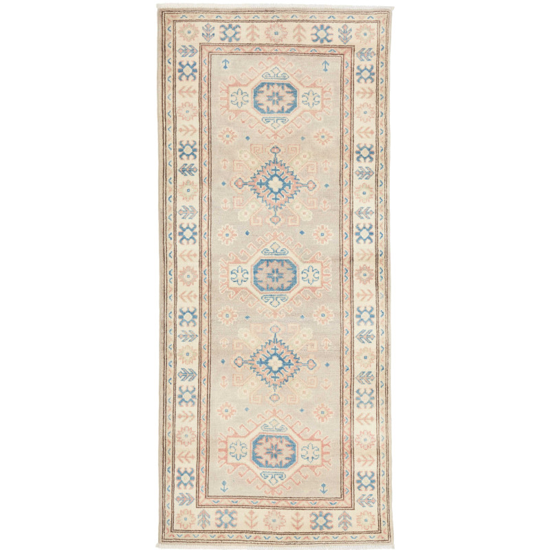 Tappeto Kazak Afghanistan Astratto Beige Grigio Chiaro Azzur