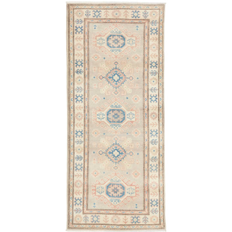 Tappeto Kazak Afghanistan Astratto Beige Grigio Chiaro Azzur