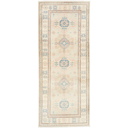 Tappeto Kazak Afghanistan Geometrico Crema Celeste Rosa Tenu