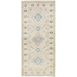 Tappeto Kazak Afghanistan Medaglione Grigio Azzurro Blu Beig
