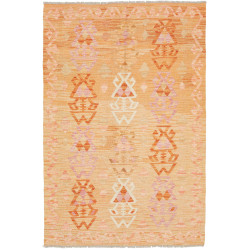 Tappeto Kilim Afghanistan Geometrico Arancio Pesca Rosa Cipr