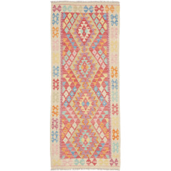 Tappeto Kilim Afghanistan Geometrico Crema Rosa Rosso Blu Gi