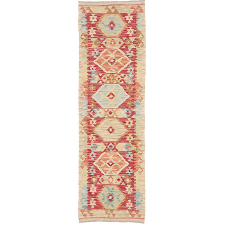 Tappeto Kilim Afghanistan Geometrico Rosso Terracotta Beige
