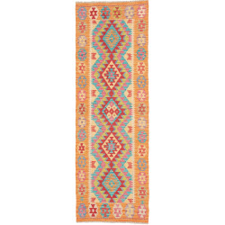 Tappeto Kilim Afghanistan Astratto Arancio Rosso Turchese Ro