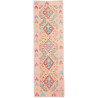 Tappeto Kilim Afghanistan Geometrico Rosa Rosso Turchese Gia