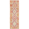 Tappeto Kilim Afghanistan Astratto Arancio Rosso Crema Grigi