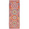 Tappeto Kilim Afghanistan Astratto Rosso Multicolor 56x151 C