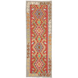 Tappeto Kilim Afghanistan Astratto Rosso Grigio Blu Turchese