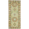 Tappeto Kilim Afghanistan Astratto Marrone Beige Verde Azzur