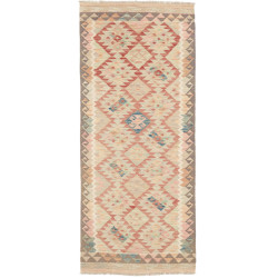 Tappeto Kilim Afghanistan Tribale Crema Terracotta Rosa Blu