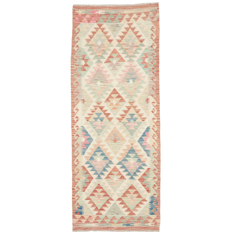Tappeto Kilim Afghanistan Astratto Crema Terracotta Verde Me