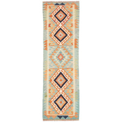 Tappeto Kilim Afghanistan Astratto Blu Acquamarina Arancio C