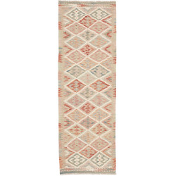 Tappeto Kilim Afghanistan Astratto Beige Terracotta Blu Grig