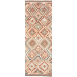 Tappeto Kilim Afghanistan Astratto Beige Terracotta Grigio A