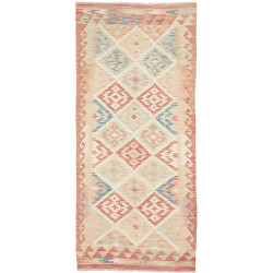 Tappeto Kilim Afghanistan Geometrico Terracotta Crema Blu Ve