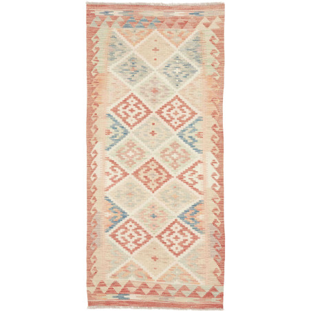 Tappeto Kilim Afghanistan Geometrico Terracotta Crema Blu Ve