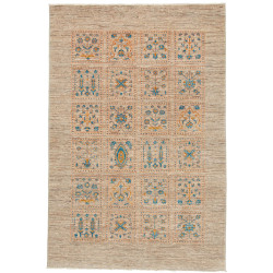 Tappeto Bakhtiyar Pakistan Astratto Beige Blu Turchese Aranc