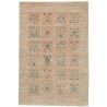 Tappeto Bakhtiyar Pakistan Astratto Beige Blu Turchese Aranc