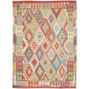 Tappeto Kilim Afghanistan Geometrico Rosso Giallo Blu Verde