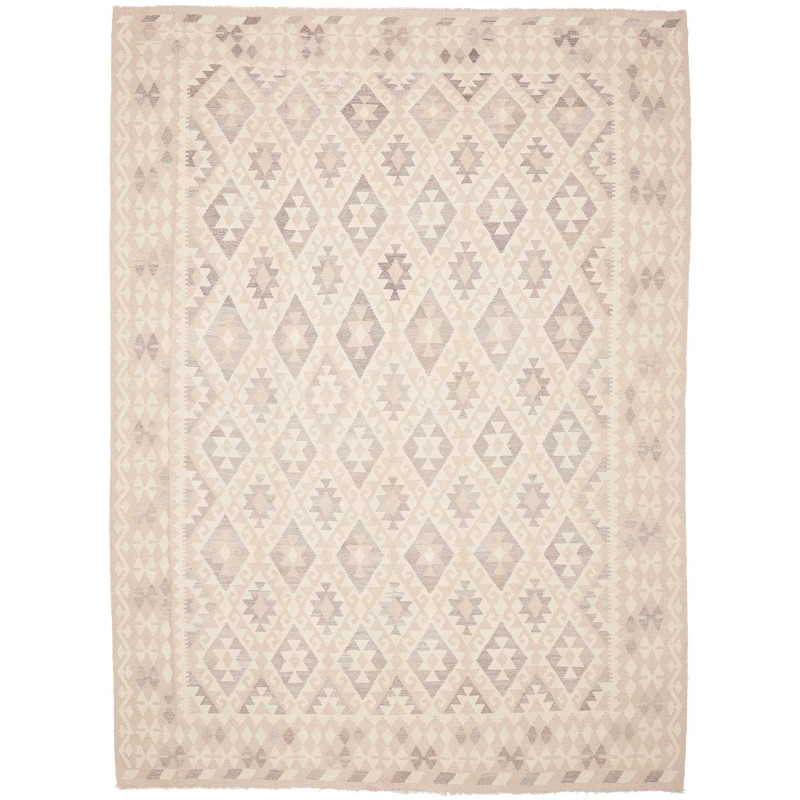 Tappeto Kilim Afghanistan Astratto Crema Avorio Grigio Chiar