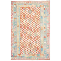 Tappeto Kilim Afghanistan Geometrico Arancio Terracotta Bian
