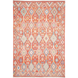 Tappeto Kilim Afghanistan Astratto Arancio Terracotta Rosso
