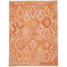 Tappeto Kilim Afghanistan Astratto Arancio Giallo Rosso Tenu