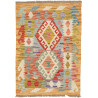 Tappeto Kilim Afghanistan Astratto Arancio Rosso Blu Crema V