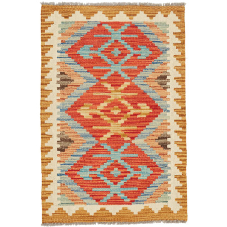 Tappeto Kilim Afghanistan Geometrico Arancione Terracotta Az