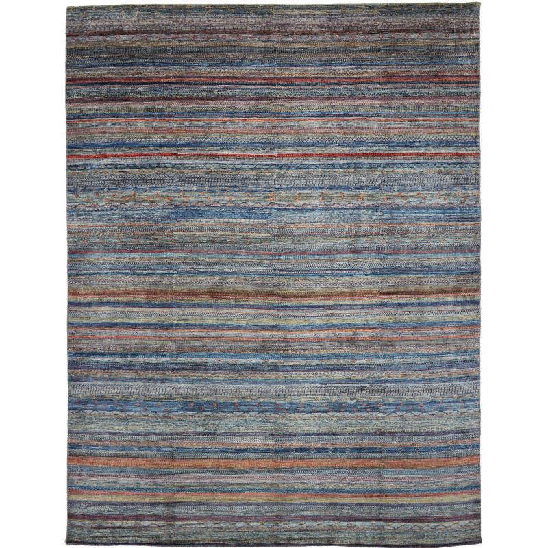 Tappeto Royal Gabbeh Pakistan Astratto Blu Marrone Terracott