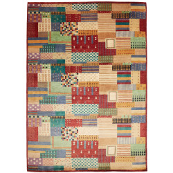 Tappeto Royal Gabbeh Pakistan Geometrico Rosso Beige Blu Ver