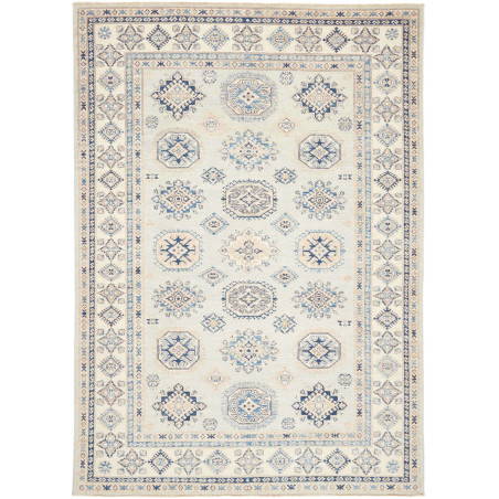 Tappeto Kazak Fine Pakistan Astratto Azzurro Tenue Blu Scuro