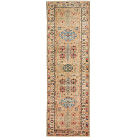 Tappeto Kazak Fine Pakistan Cornice Sabbia Beige Blu Cielo R