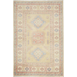 Tappeto Kazak Afghanistan Astratto Giallo Beige Celeste Ross