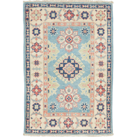 Tappeto Kazak Afghanistan Geometrico Azzurro Crema Avorio Ro