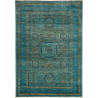 Tappeto Mamlouk Pakistan Geometrico Turchese Oro Blu Profond