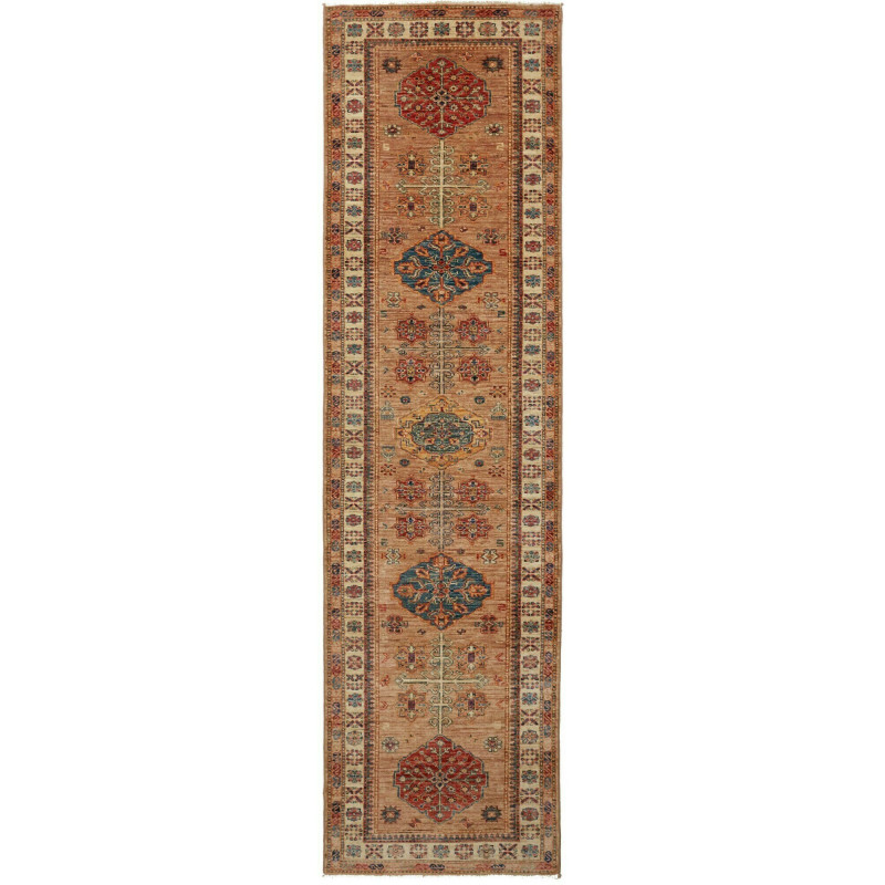 Tappeto Kazak Fine Pakistan Astratto Marrone Terracotta Blu