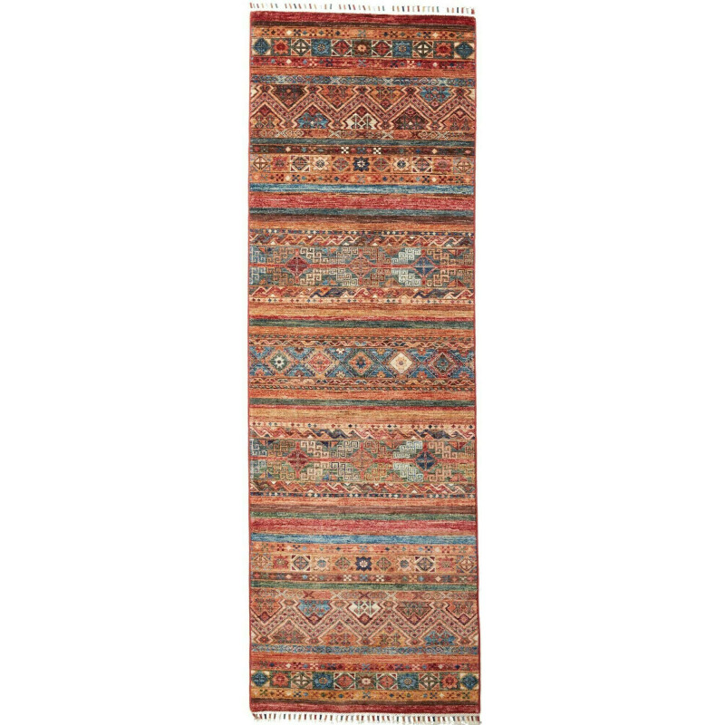 Tappeto Samarkand Pakistan Astratto Terracotta Blu Teal Beig