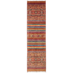 Tappeto Samarkand Pakistan Geometrico Rosso Arancio Giallo B