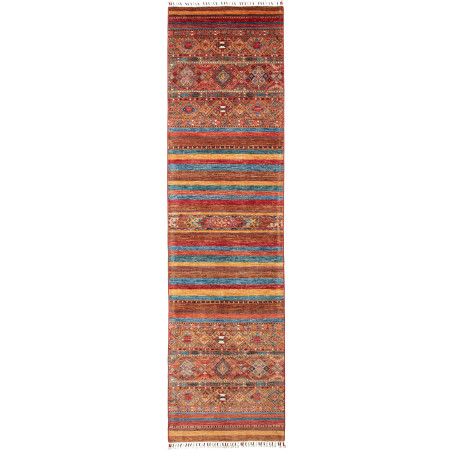 Tappeto Samarkand Pakistan Geometrico Rosso Arancio Giallo B