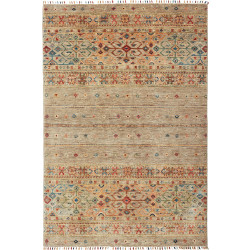 Tappeto Rubin Pakistan Astratto Beige Ruggine Terracotta Blu